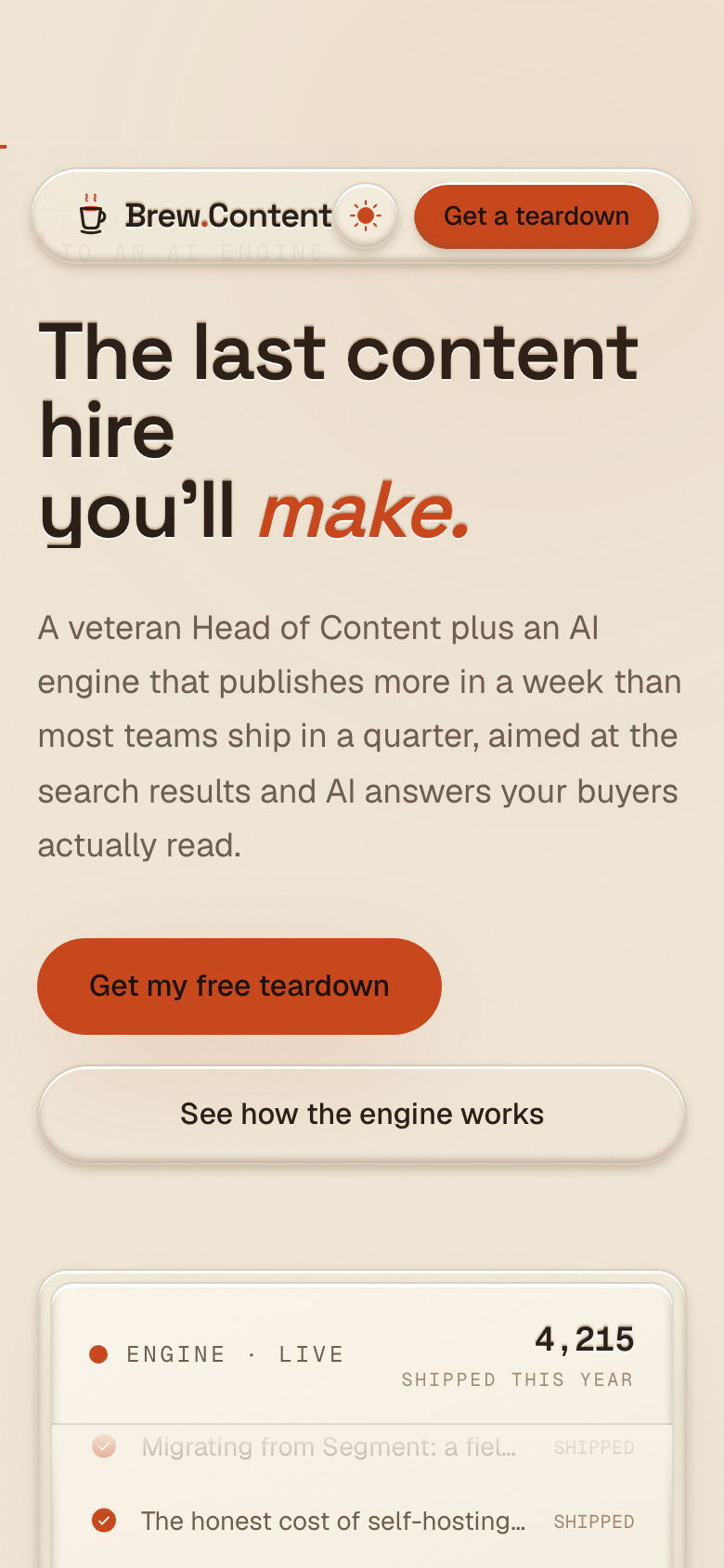 Brew Content on mobile