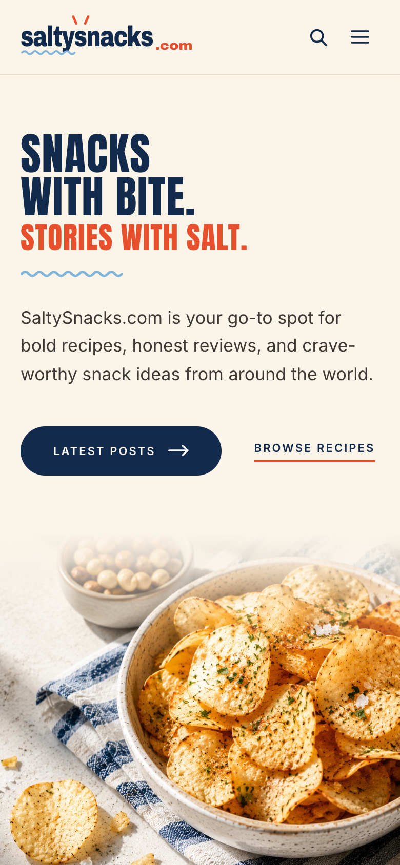 SaltySnacks on mobile