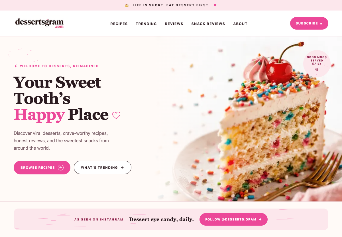 Dessertsgram homepage